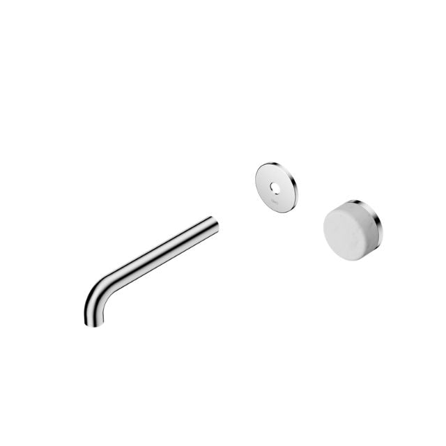 Nero Serenity Progressive Wall Basin Mixer 185mm Spout With Carrara Handle Trim Kit Only Chrome 24E109CH - The Blue Space