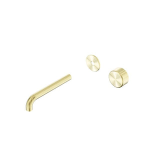 Nero Serenity Progressive Wall Basin Mixer 185mm Spout With Metal Handle Trim Kit Only Brushed Gold