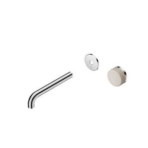 Nero Serenity Progressive Wall Basin Mixer 185mm Spout With Rome Travertine Handle Trim Kit Only Chrome