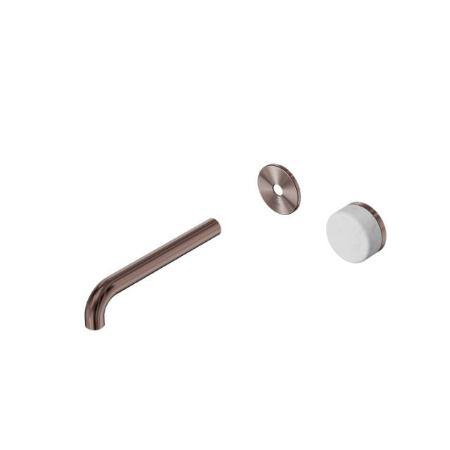 Nero Serenity Progressive Wall Basin Mixer 220mm Spout With Carrara Handle Trim Kit Only Brushed Bronze 24E115BZ - The Blue Space