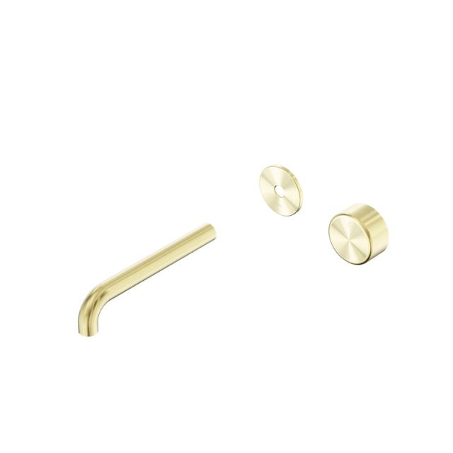 Nero Serenity Progressive Wall Basin Mixer 220mm Spout With Metal Handle Trim Kit Only Brushed Gold 24E120BG - The Blue Space