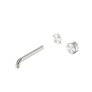 Nero Serenity Progressive Wall Basin Mixer 220mm Spout With Metal Handle Trim Kit Only Brushed Nickel