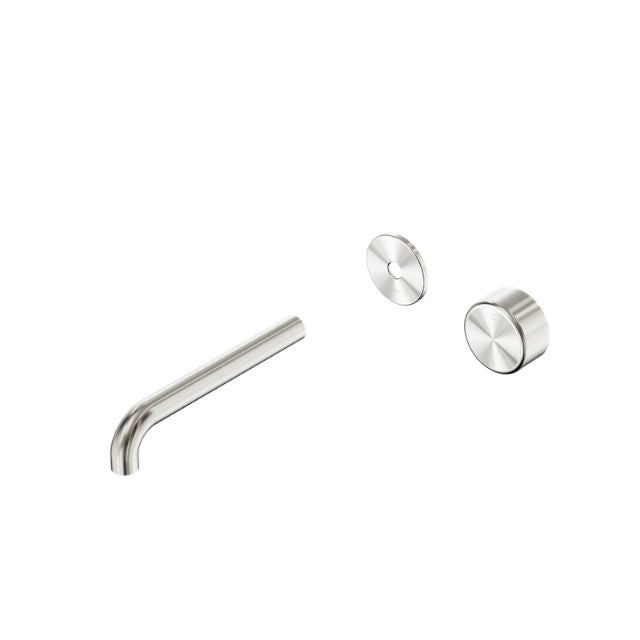 Nero Serenity Progressive Wall Basin Mixer 220mm Spout With Metal Handle Trim Kit Only Brushed Nickel 24E120BN - The Blue Space
