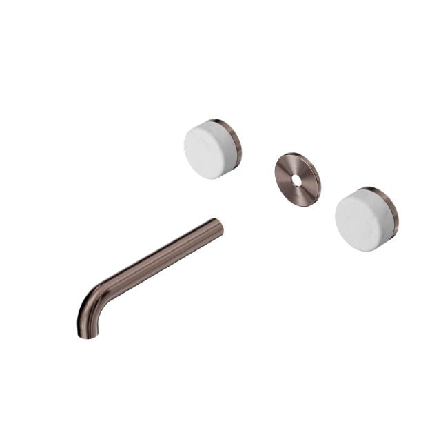 Nero Serenity Wall Basin Set 160mm Spout With Carrara Handle Trim Kit Only Brushed Bronze 24D074BZ - The Blue Space