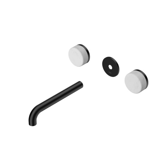 Nero Serenity Wall Basin Set 160mm Spout With Carrara Handle Trim Kit Only Matte Black 24D074MB - The Blue Space