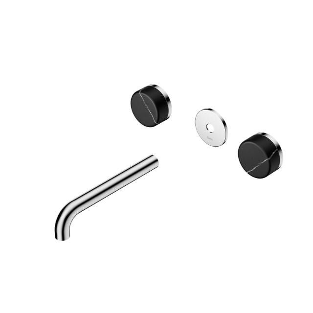 Nero Serenity Wall Basin Set 160mm Spout With Marquina Black Handle Trim Kit Only Chrome 24D110CH - The Blue Space