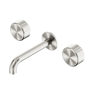 Nero Serenity Wall Basin Set 160mm Spout With Metal Handle Brushed Nickel
