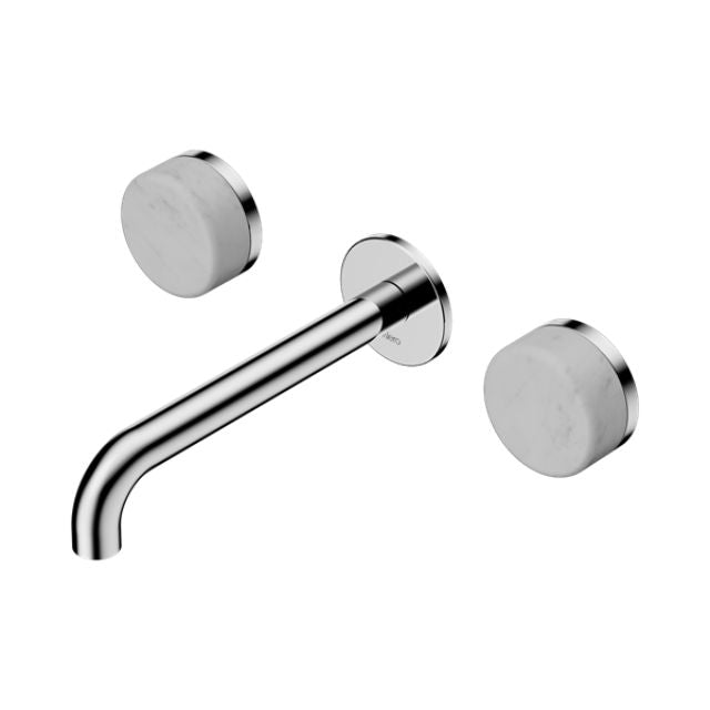 Nero Serenity Wall Basin Set 185mm Spout With Carrara Handle Chrome 24D041CH - The Blue Space