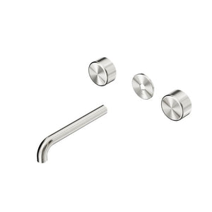 Nero Serenity Wall Basin Set 185mm Spout With Metal Handle Trim Kit Only Brushed Nickel