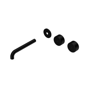 Nero Serenity Wall Basin Set 220mm Offset spout With Metal Handle Trim Kit Only Matte Black