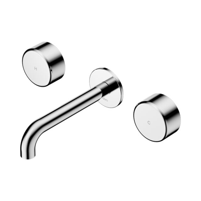 Nero Serenity Wall Basin Set 220mm Spout With Metal Handle Chrome 24D052CH - The Blue Space