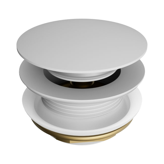 Nero Short Pop Up Bath Waste 40mm Matte White NRA709MW - The Blue Space