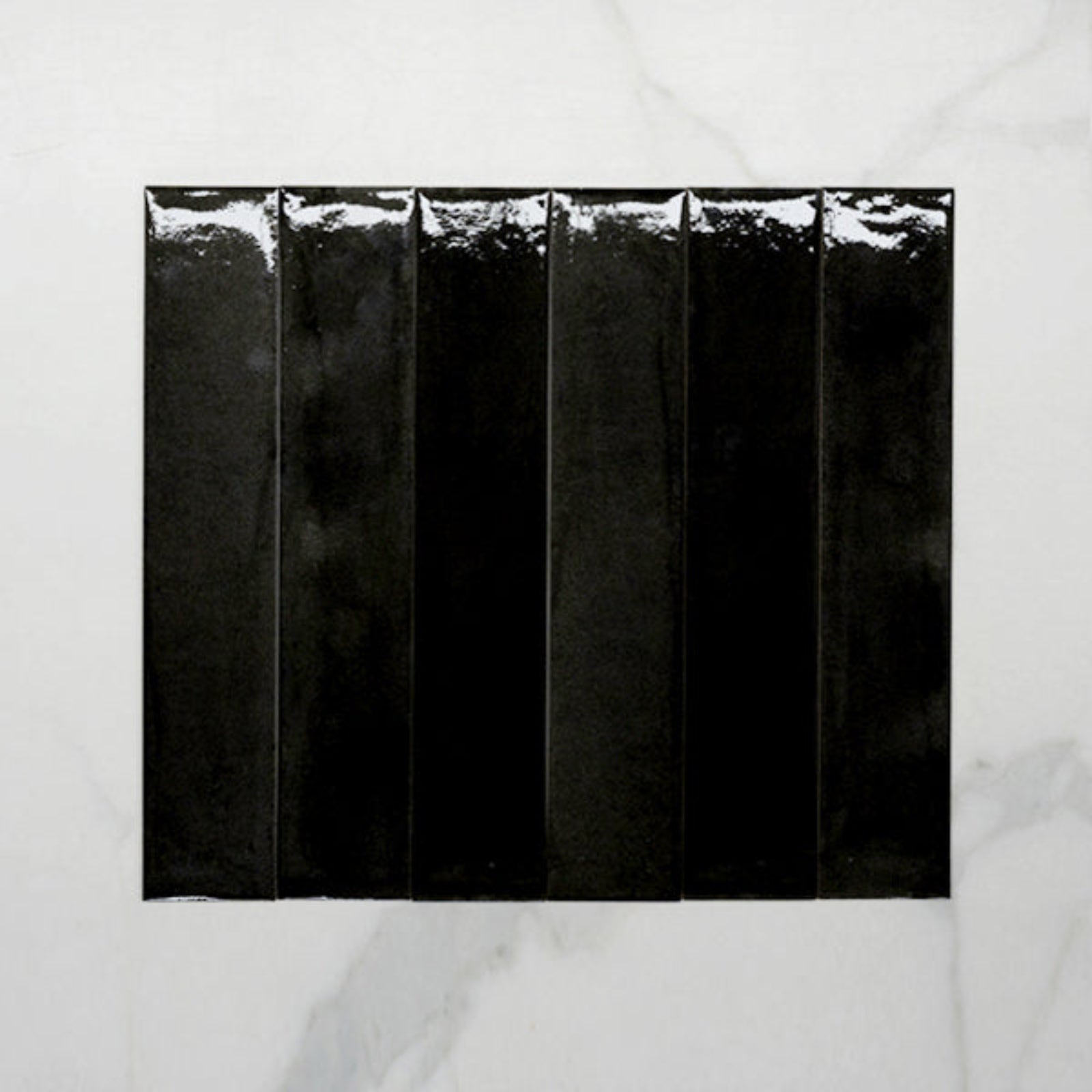 Faces Nero Theo Subway Tile 75 x 400mm Italian Porcelain  - The Blue Space