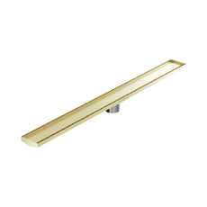 Nero Tile Insert V Channel 1200x106mm Floor Grate 80mm Outlet Brushed Gold NRFG009HSBG_KIT - The Blue Space