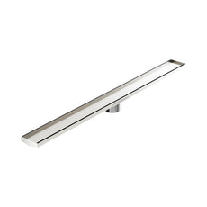 Nero Tile Insert V Channel 1200x106mm Floor Grate 80mm Outlet Brushed Nickel NRFG009HSBN_KIT - The Blue Space