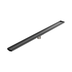 Nero Tile Insert V Channel 1200x82mm Floor Grate 50mm Outlet Gun Metal