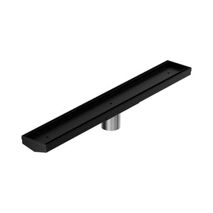 Nero Tile Insert V Channel 600x82mm Floor Grate 50mm Outlet Matte Black