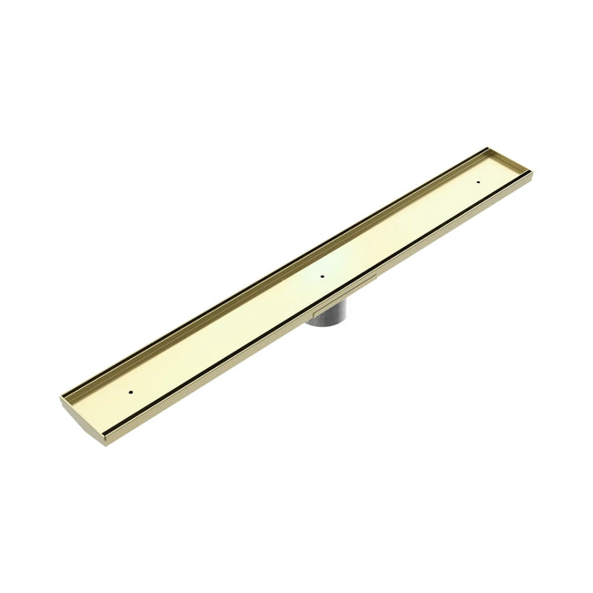 Nero Tile Insert V Channel 900x106mm Floor Grate 90mm Outlet Brushed Gold NRFG001HSBG_KIT - The Blue Space