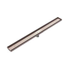 Nero Tile Insert V Channel 900x82mm Floor Grate 50mm Outlet Brushed Bronze NRFG002HSBZ_KIT - The Blue Space