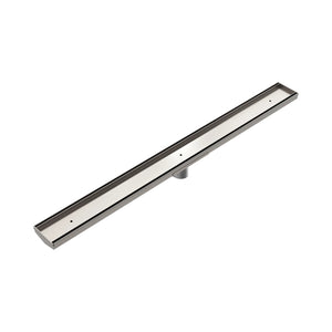 Nero Tile Insert V Channel 900x82mm Floor Grate 50mm Outlet Brushed Nickel