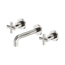 Nero X Plus Wall Basin Set 180mm Brushed Nickel NR201607BBN - The Blue Space