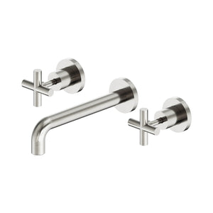 Nero X Plus Wall Basin Set 215mm Brushed Nickel