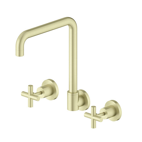 Nero X Plus Wall Kitchen Set Swivel Spout Brushed Gold
