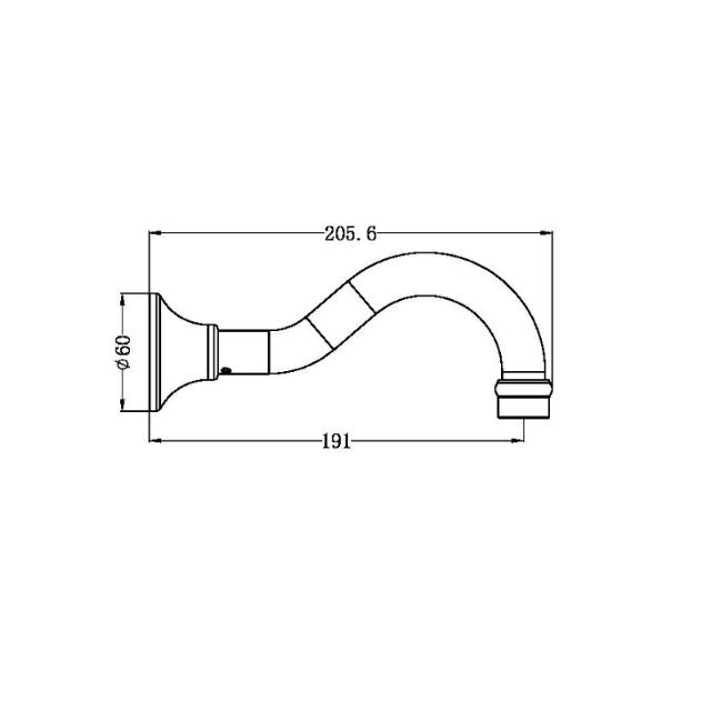 Nero York Basin/Bath Spout Only Brushed Nickel