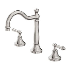 Nero York Basin Set With Metal Lever Brushed Nickel NR692102A02BN - The Blue Space