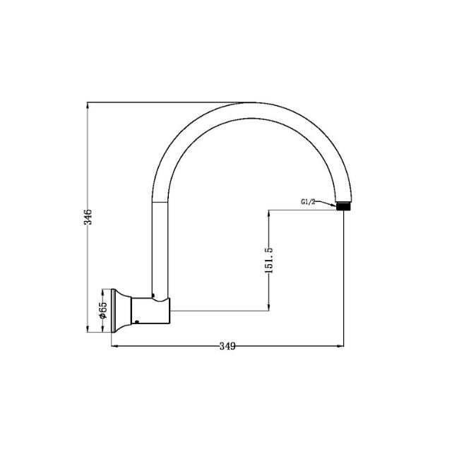 Nero York Shower Arm Brushed Nickel
