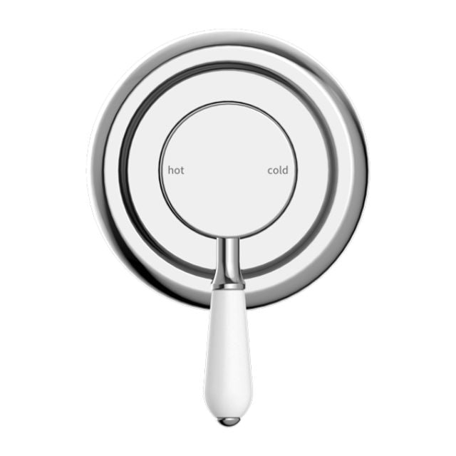 Buy Online Nero York Shower Mixer With White Porcelain Lever Chrome NR69210901CH - The Blue Space