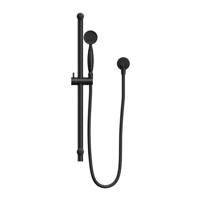 Front Nero York Shower Rail With Metal Hand Shower Matte Black NR692105A02MB - The Blue Space