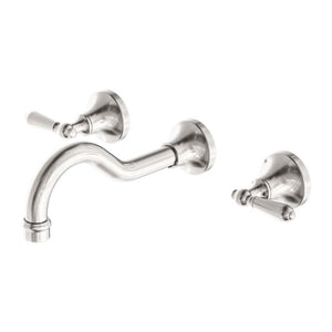 Nero York Wall Basin Set With Metal Lever Brushed Nickel