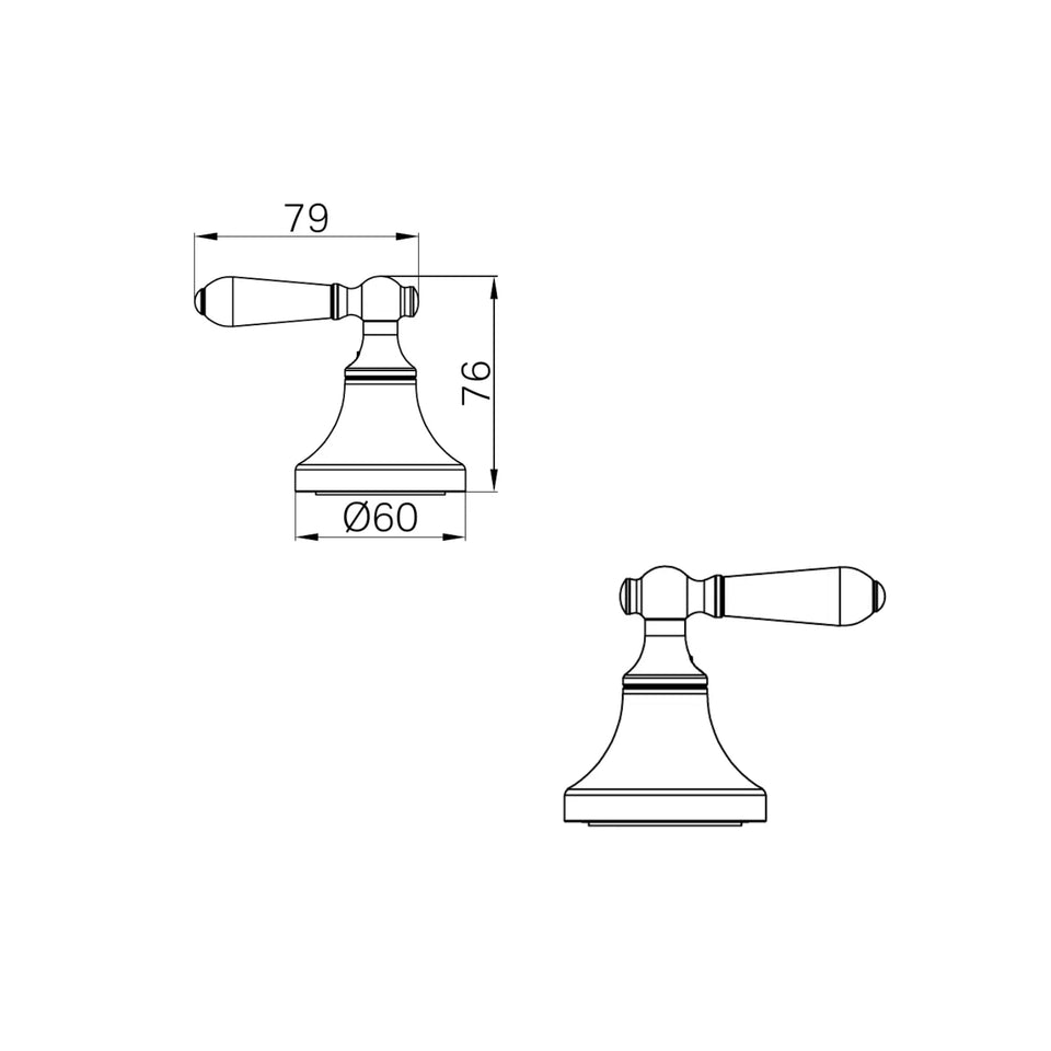 Nero York Wall Top Assemblies With Metal Lever Brushed Nickel