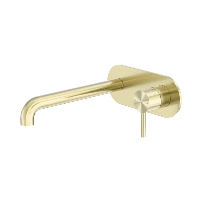 Nero Zen SS316L Wall Basin/Bath Mixer 230mm Spout Brushed Gold NR162210A230BG_KIT - The Blue Space