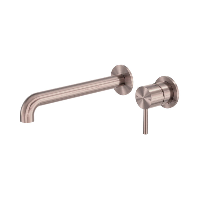 Nero Zen SS316L Wall Basin/Bath Mixer Separate Back Plate 230mm Spout Brushed Bronze NR162210B230BZ_KIT - The Blue Space