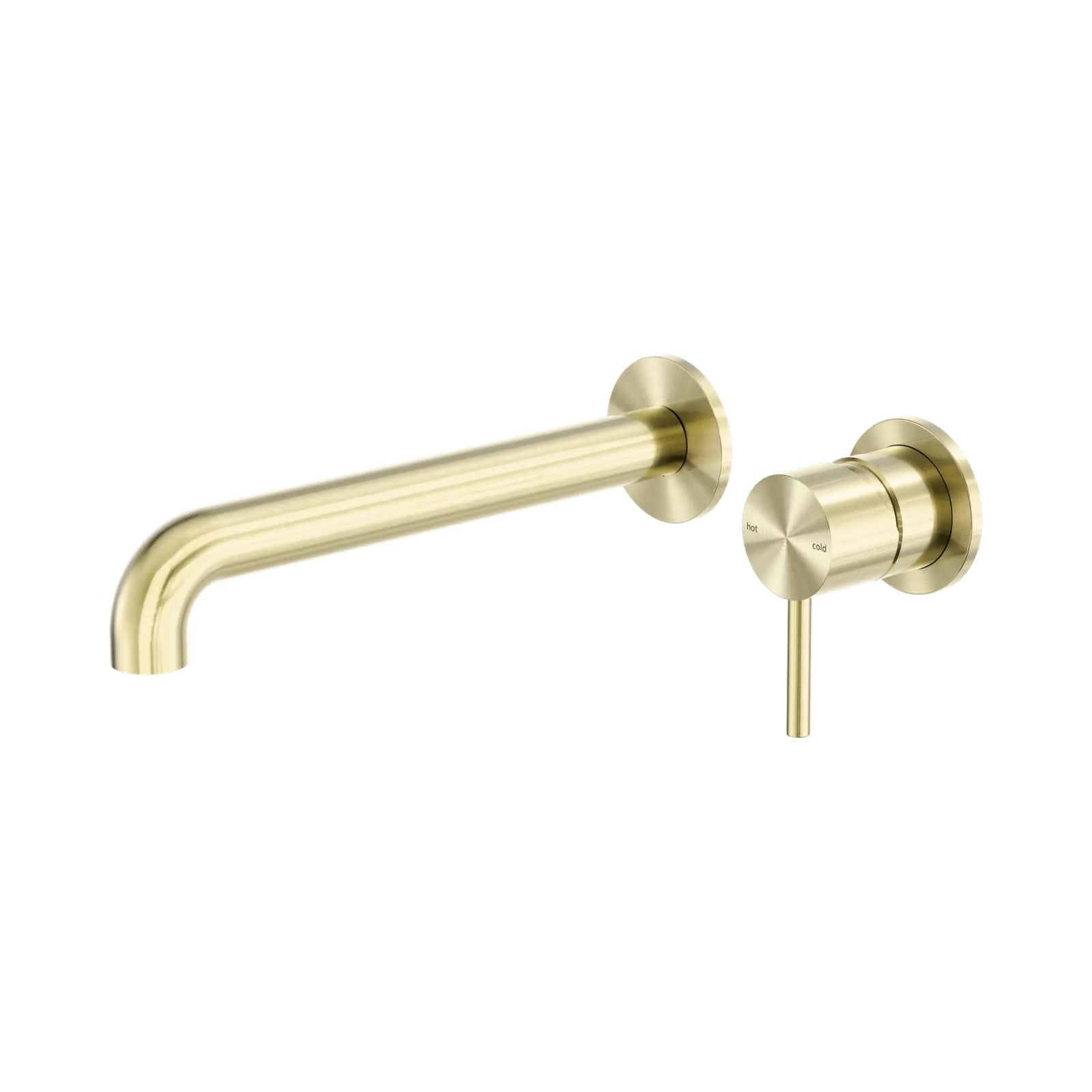 Nero Zen SS316L Wall Basin/Bath Mixer Separate Back Plate 230mm Spout Brushed Gold NR162210B230BG_KIT - The Blue Space