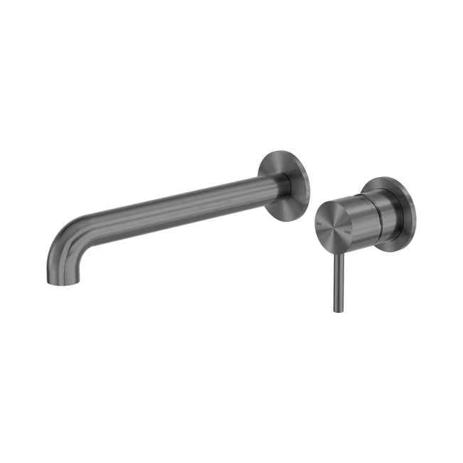 Nero Zen SS316L Wall Basin/Bath Mixer Separate Back Plate 230mm Spout Graphite NR162210B230GR_KIT - The Blue Space