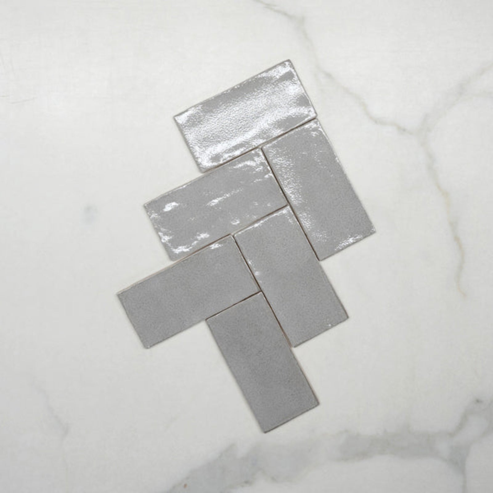 Nickel Grey Dianna Hand Made Subway Tile 75 x 150 x 9mm Spanish Ceramic  | The Blue Space