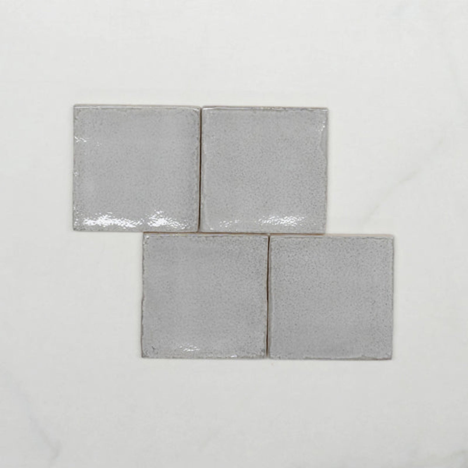 Pattern No Hand Nickel Grey Dianna Zellige Tile 100 x 100 x 9mm Spanish Ceramic  - The Blue Space