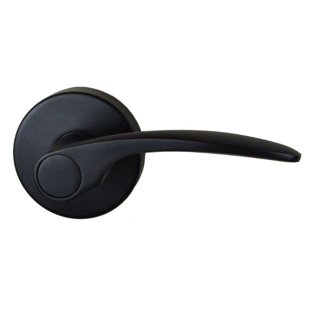 Nidus Collins Passage lever set with latch matte black finish visual pack P-L-C-PAS-BL-V - The Blue Space
