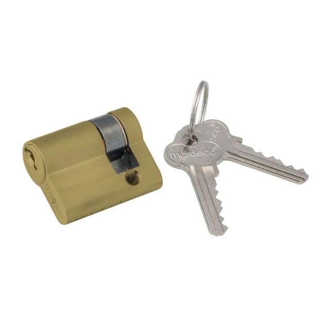 Nidus Mardeco M Series euro cylinder for 8104 euro lock 5 pin C4 39mm Satin Brass BRS8500/39 - The Blue Space