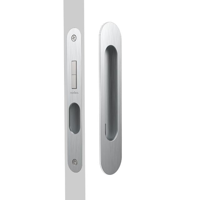Nidus Mardeco radius flush pull privacy set Brushed Satin Chrome
