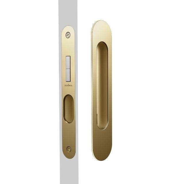 Nidus Mardeco radius flush pull privacy set Satin Brass