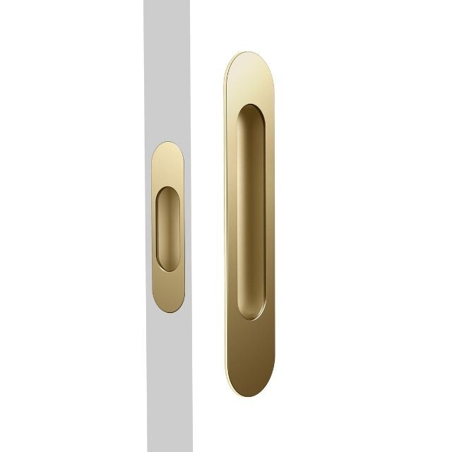 Nidus Mardeco radius flush pull set incl end pull Satin Brass