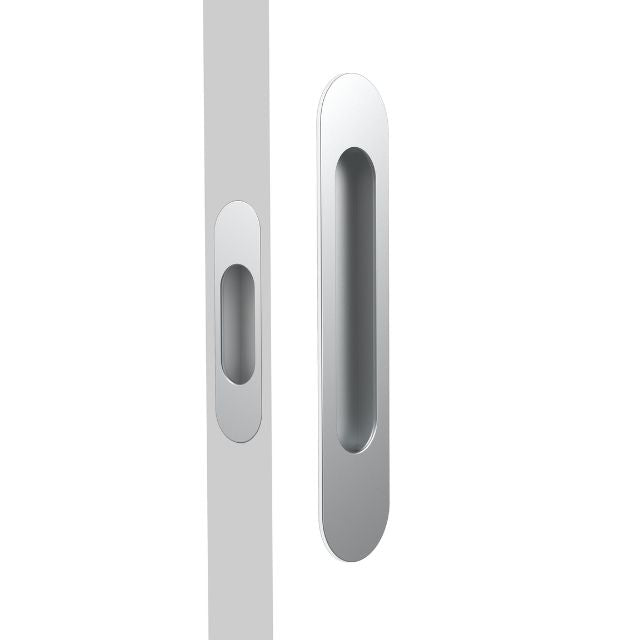 Nidus Mardeco radius flush pull set incl end pull Satin Chrome