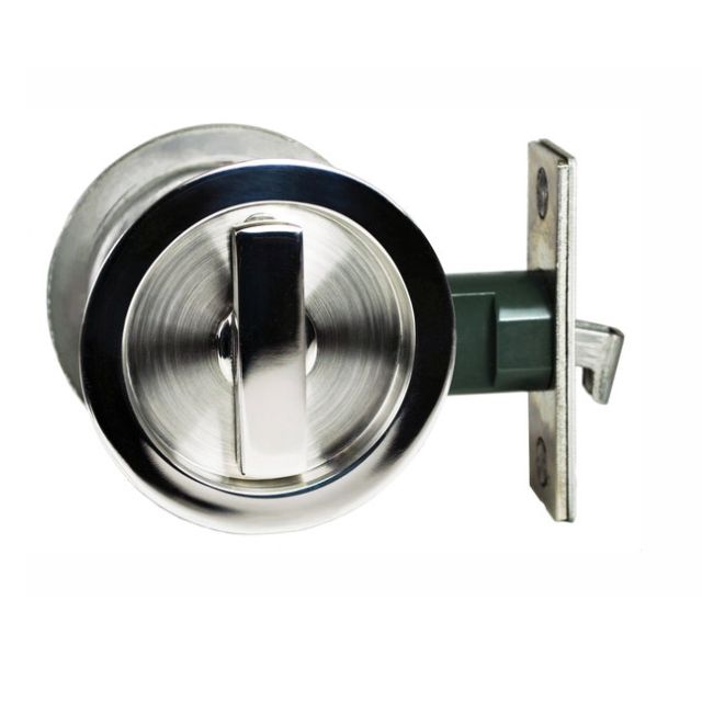 Nidus Sliding Cavity Door Round Backplate Privacy Set Include End Pull Polished Stainless Steel SCD-PRI-RD-PSS - The Blue Space