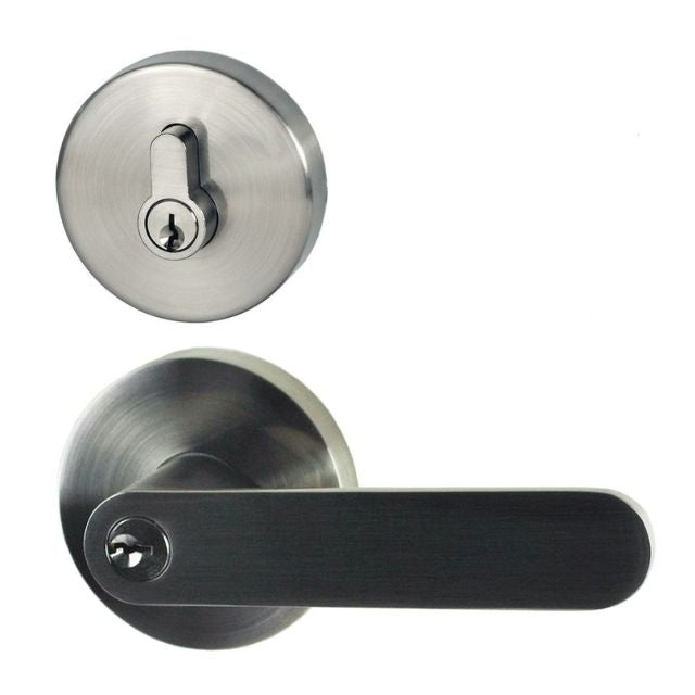 Nidus Spring Combination Entry/Deadbolt Set Brushed Nickel P-S-COMB-BN-V - The Blue Space