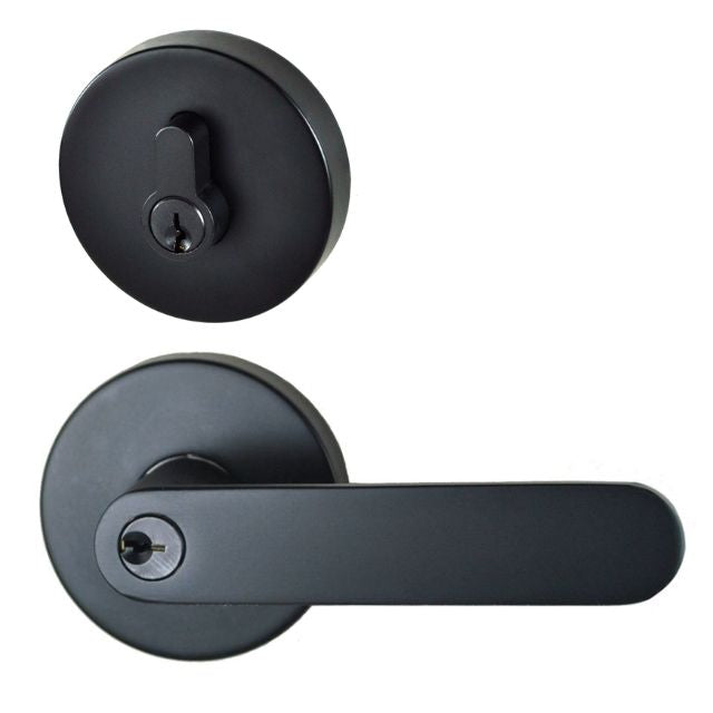 Nidus Spring Combination Entry/Deadbolt Set Matte Black P-S-COMB-BL-V - The Blue Space