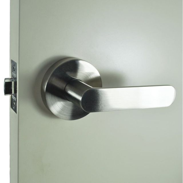 Nidus Spring Passage Lever Set With Latch Brushed Nickel